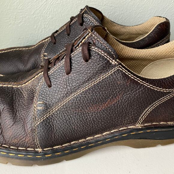 Vintage Dr. Martens Brown Pebbled Leather Split Toe Lace Up Oxfords Round Toe 13 main image 4